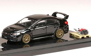 スバル WRX STI EJ20 FINAL EDITION フルパッケージ / エンジンディスプレイモデル付 クリスタルブラックシリカ (ミニカー)