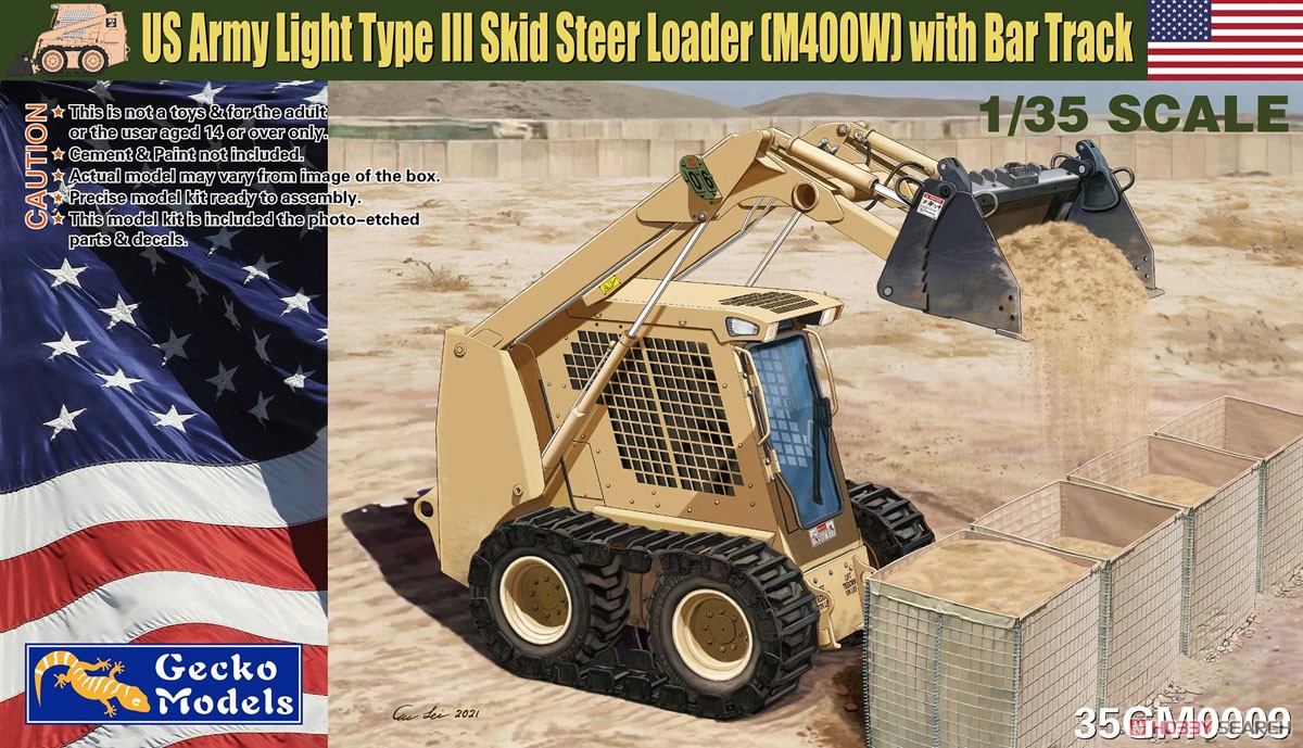 US Army Light Type III Skid Steer Loader (M400W) with Bar Track (Plastic model) Package1