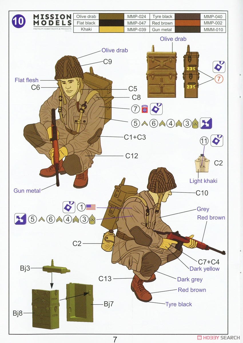 WWII US Paratroops w/Cushman Parascooter, NW Europe,1944 (Set 3) (Plastic model) Color2