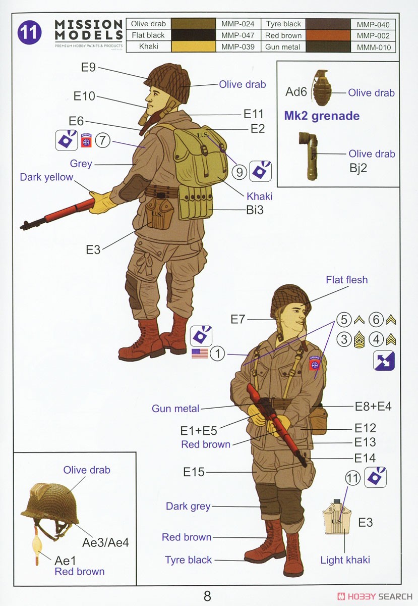 WWII US Paratroops w/Cushman Parascooter, NW Europe,1944 (Set 3) (Plastic model) Color3