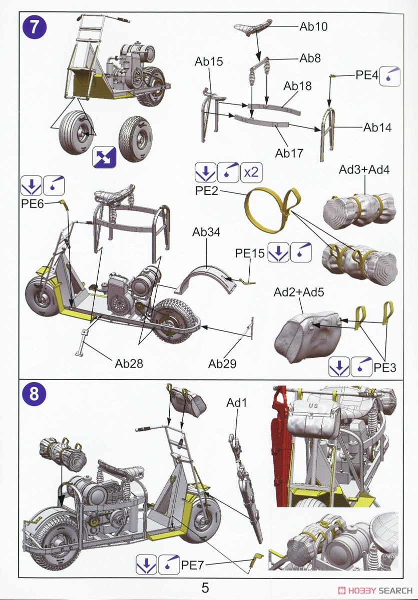 WWII US Paratroops w/Cushman Parascooter, NW Europe,1944 (Set 3) (Plastic model) Assembly guide3