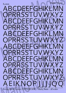 Matho Models 80024 Decal Letters (UPPERCASE) - Black, 8mm (Plastic model)