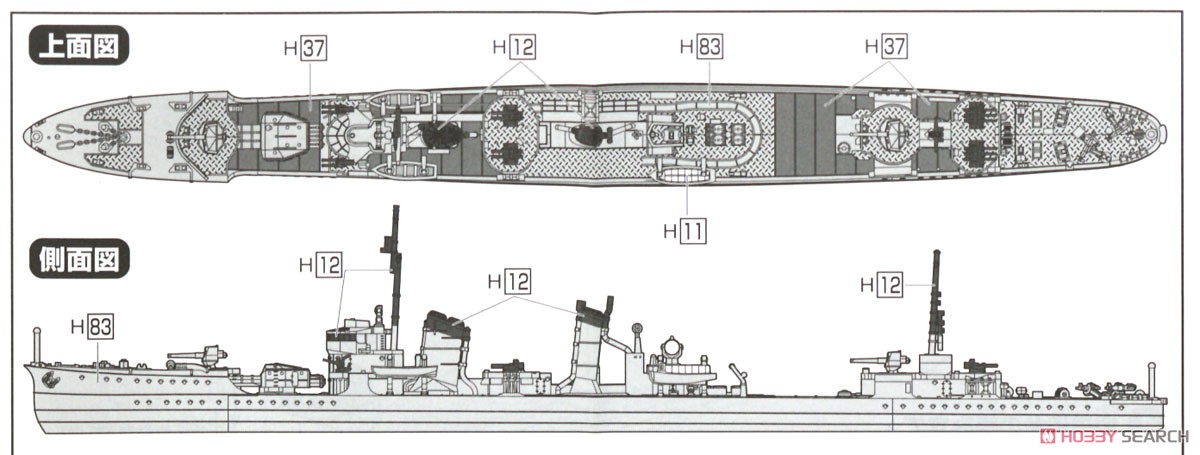 睦月型駆逐艦 三日月 1943 (プラモデル) 塗装3