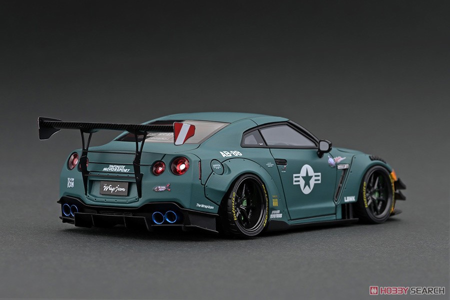 LB-WORKS Nissan GT-R R35 type 2 Matte Green With Engine (ミニカー) 商品画像2