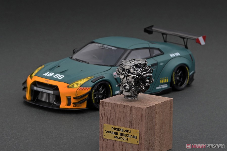 LB-WORKS Nissan GT-R R35 type 2 Matte Green With Engine (ミニカー) 商品画像4