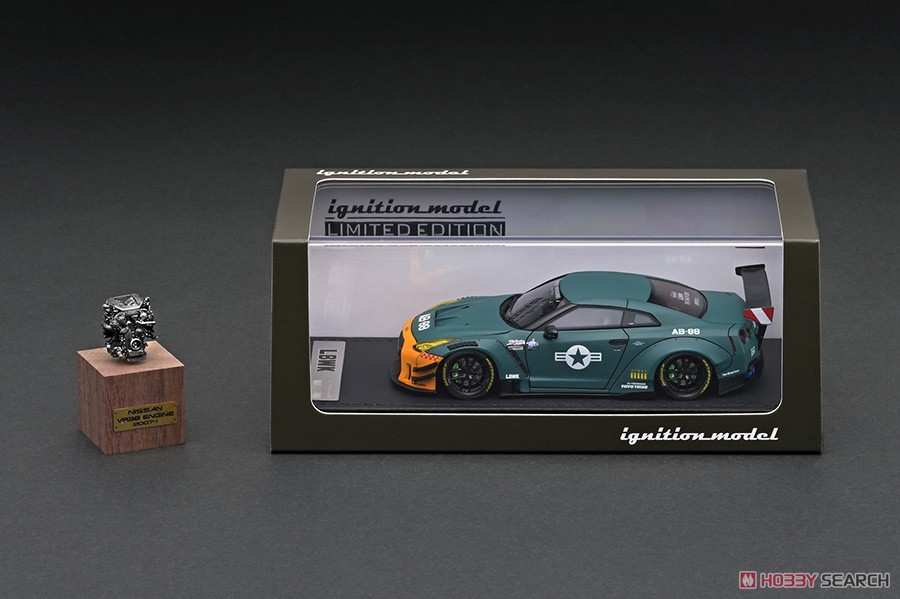 LB-WORKS Nissan GT-R R35 type 2 Matte Green With Engine (ミニカー) 商品画像5