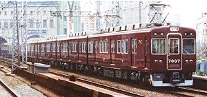 1/80(HO) Hankyu Series 7000 Steel Body (Time of Debut) Additional Four Car B Set (3.4.5.6) Finished Model (Add-On 4-Car Set) (Pre-colored Completed) (Model Train)