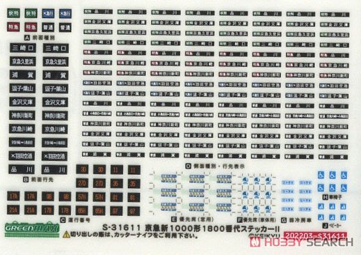 Keikyu New Type 1000-1800 (1801 Formation) Standard Four Car Formation Set (w/Motor) (Basic 4-Car Set) (Pre-colored Completed) (Model Train) Contents1