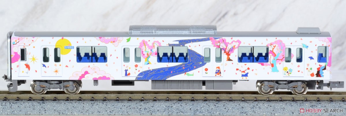 Tobu Type 50090 `Ikebukuro Kawagoe Art Train (Long Seat Mode)` Standard Four Car Formation Set (w/Motor) (Basic 4-Car Set) (Pre-colored Completed) (Model Train) Item picture2