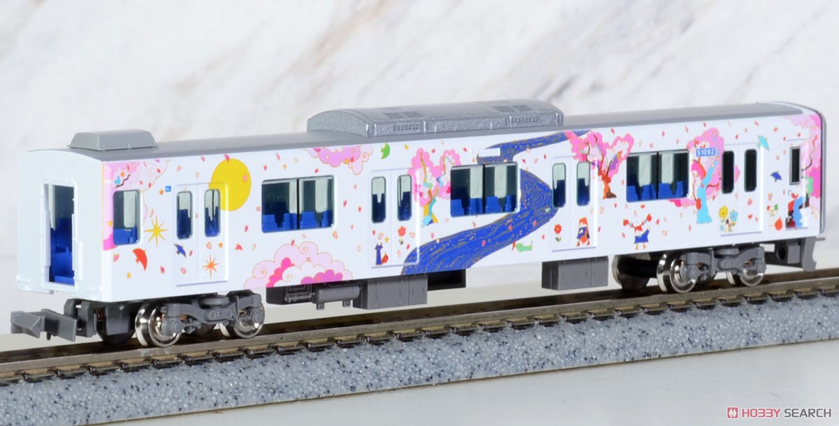 Tobu Type 50090 `Ikebukuro Kawagoe Art Train (Long Seat Mode)` Standard Four Car Formation Set (w/Motor) (Basic 4-Car Set) (Pre-colored Completed) (Model Train) Item picture4