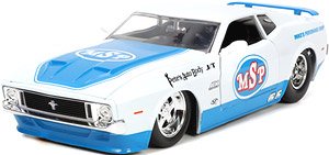 1973 Ford Mustang Mach 1 (Gross White / Blue) (Diecast Car)