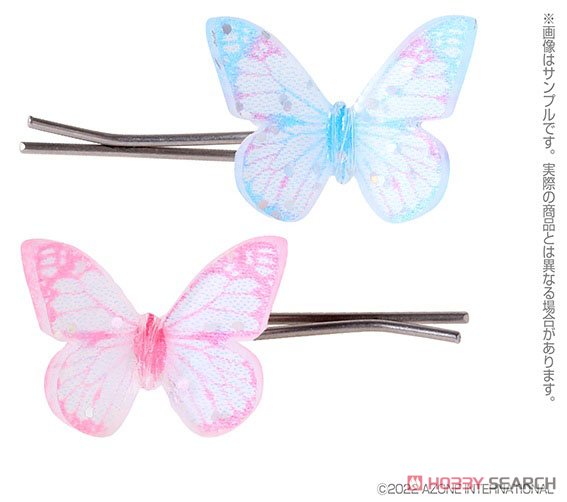 Doll Hairpin - Butterfly - Spring (Pastel Blue / Pastel Pink) (Fashion Doll) Item picture1