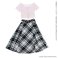 AZO2 V-neck Knit & Flared Skirt set (Lilac x Blue Check) (Fashion Doll) 商品画像1 Thumbnail