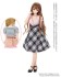 AZO2 V-neck Knit & Flared Skirt set (Lilac x Blue Check) (Fashion Doll) その他の画像1 Thumbnail