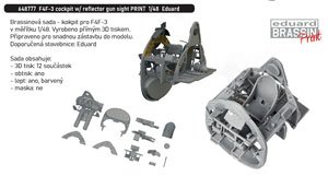 F4F-3 Cockpit w/Reflector Gun Sight (for Eduard) (Plastic model)