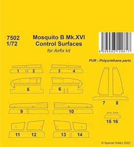 Mosquito B Mk.XVI Control Surfaces (for Airfix) (Plastic model)