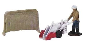 Rice Harvester (w/1 Figure, Rice Stand) [N Scale Agricultural Machinery Series] (Model Train)
