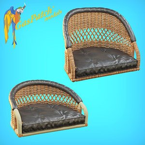 British Wicker Perforated Back - Sort and Tall With Small Leather Pad (Plastic model)