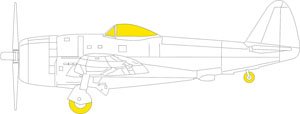 P-47D バブルキャノピー 「Tフェース」両面塗装マスク シール (タミヤ用) (プラモデル)