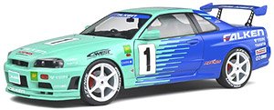 日産 スカイライン R34 GT-R (グリーン/ブルー) (ミニカー)