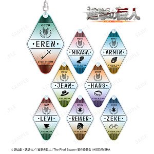 Attack on Titan Trading Motif Acrylic Key Ring (Set of 8) (Anime Toy)