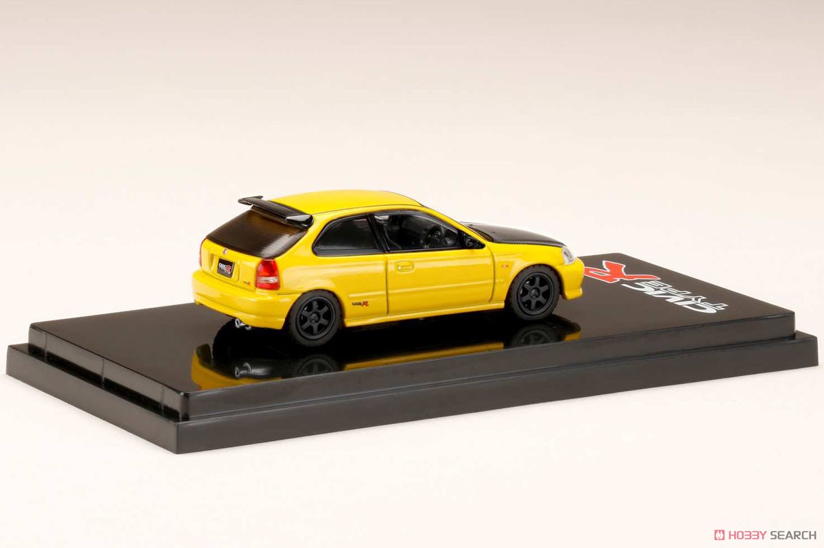 Honda CIVIC Type R (EK9) Custom Version Sunlight Yellow w/Engine Display Model (Diecast Car) Item picture2