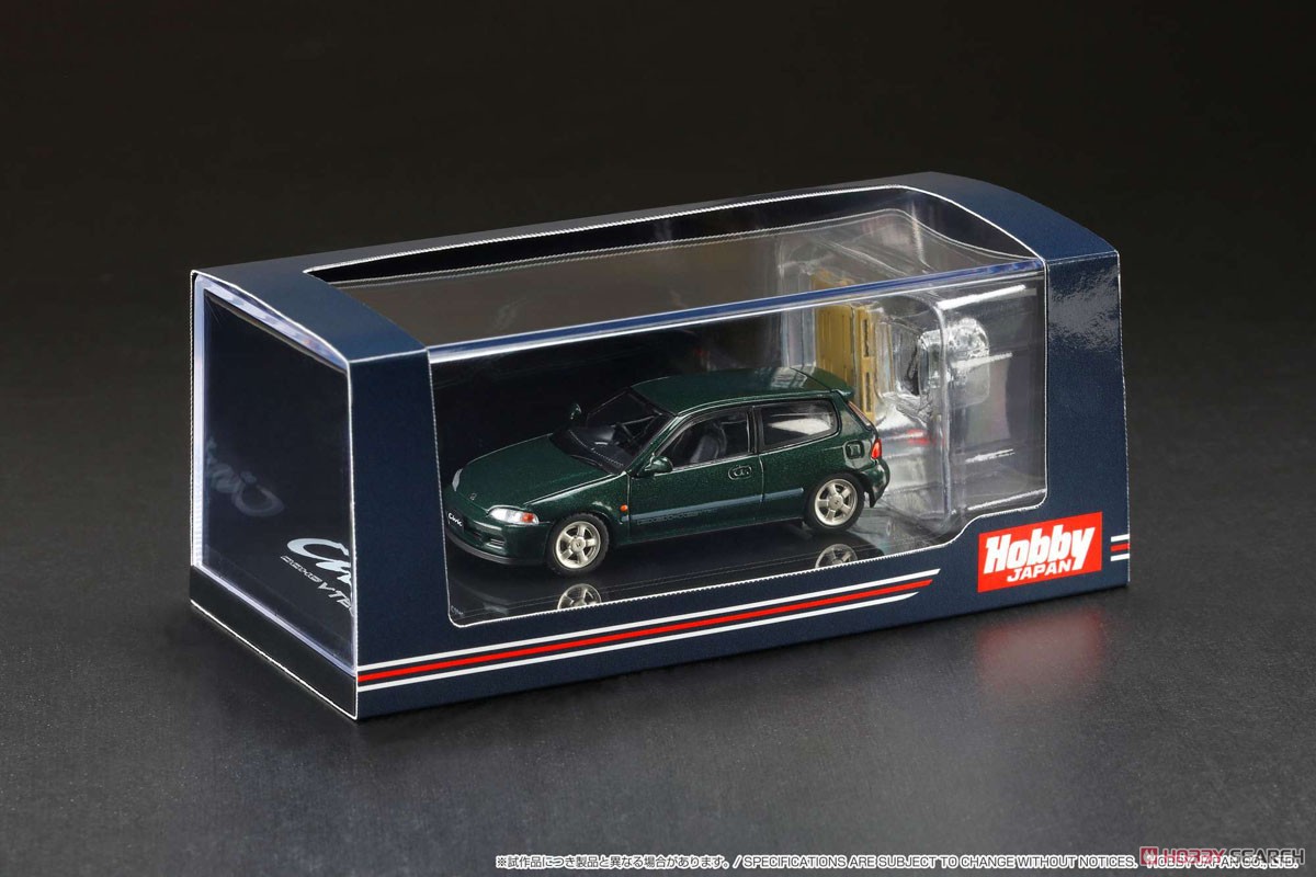 Honda CIVIC (EG6) SiR-S Roseanne Green Pearl w/Engine Display Model (Diecast Car) Package1