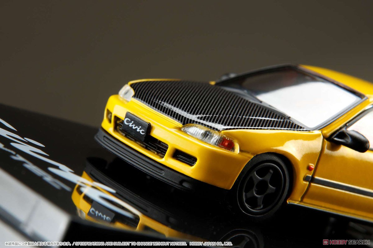 Honda CIVIC (EG6) JDM Style Custom Version Yellow w/Engine Display Model (Diecast Car) Item picture3