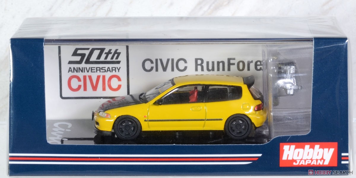 Honda CIVIC (EG6) JDM Style Custom Version Yellow w/Engine Display Model (Diecast Car) Package2