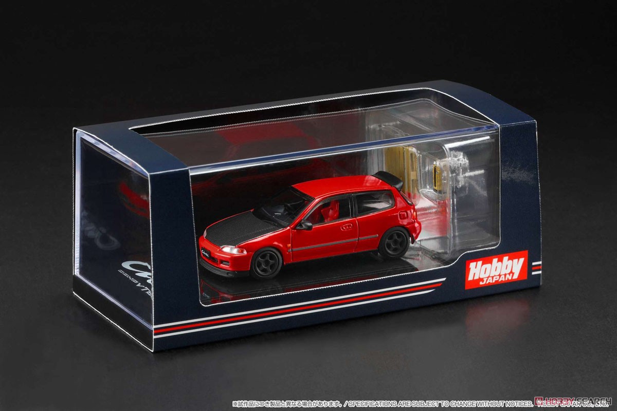Honda CIVIC (EG6) JDM Style Custom Version Red w/Engine Display Model (Diecast Car) Package1
