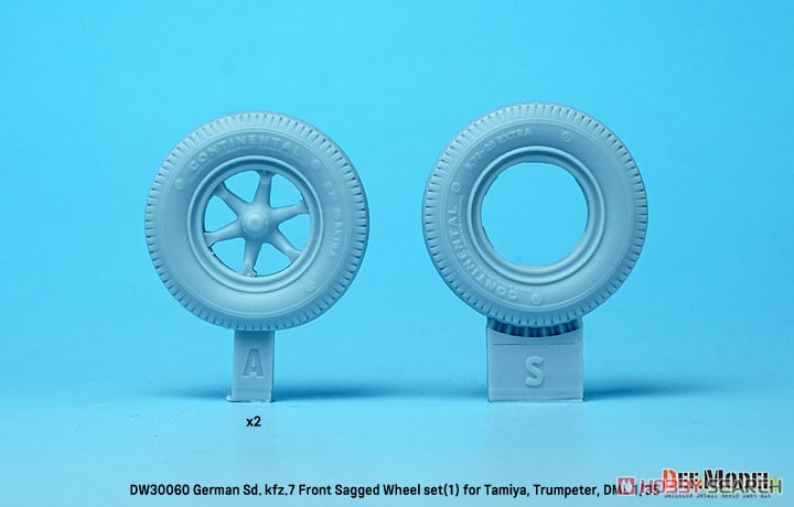 WWII German Sd.kfz.7 Front Sagged Wheel Set (1) (for Tamiya/Trumpeter/Dragon) (Plastic model) Other picture1