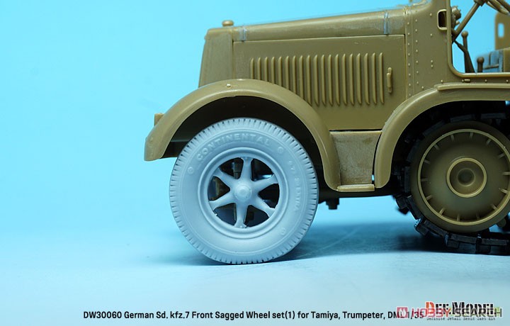 WWII German Sd.kfz.7 Front Sagged Wheel Set (1) (for Tamiya/Trumpeter/Dragon) (Plastic model) Other picture10