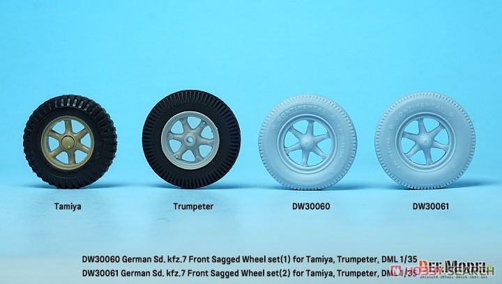WWII German Sd.kfz.7 Front Sagged Wheel Set (1) (for Tamiya/Trumpeter/Dragon) (Plastic model) Other picture12