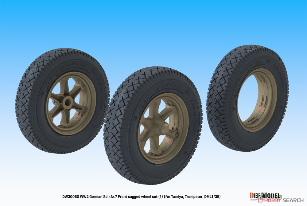 WWII German Sd.kfz.7 Front Sagged Wheel Set (1) (for Tamiya/Trumpeter/Dragon) (Plastic model) Other picture3