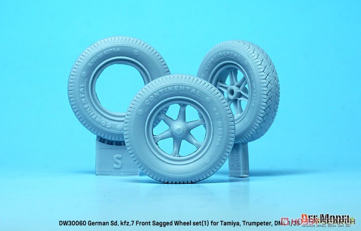 WWII German Sd.kfz.7 Front Sagged Wheel Set (1) (for Tamiya/Trumpeter/Dragon) (Plastic model) Other picture5