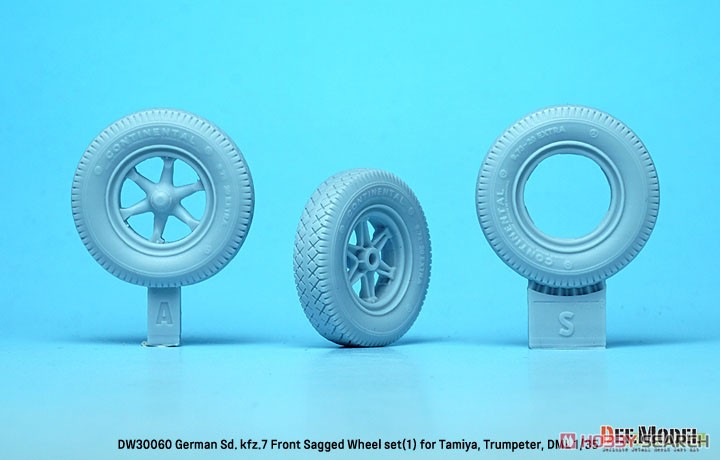 WWII German Sd.kfz.7 Front Sagged Wheel Set (1) (for Tamiya/Trumpeter/Dragon) (Plastic model) Other picture6