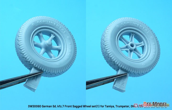 WWII German Sd.kfz.7 Front Sagged Wheel Set (1) (for Tamiya/Trumpeter/Dragon) (Plastic model) Other picture8