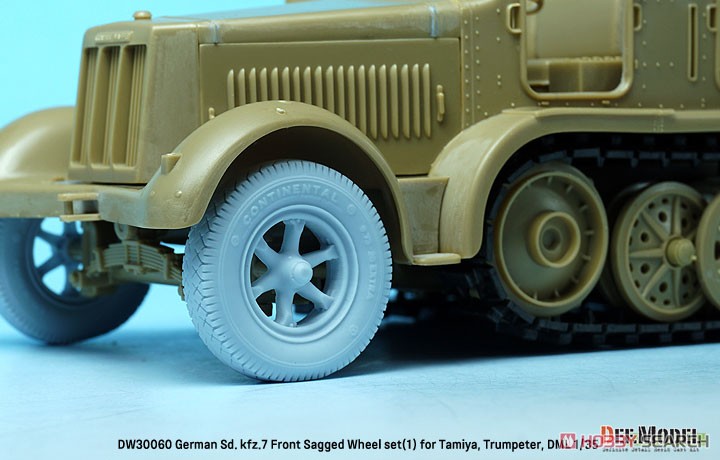 WWII German Sd.kfz.7 Front Sagged Wheel Set (1) (for Tamiya/Trumpeter/Dragon) (Plastic model) Other picture9