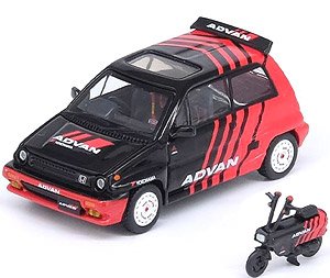 Honda City Turbo II `Advan` with Motocompo `Advan` (Diecast Car)