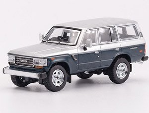 トヨタ ランドクルーザー 60 RHD シルバー/ダークブルー (ミニカー)