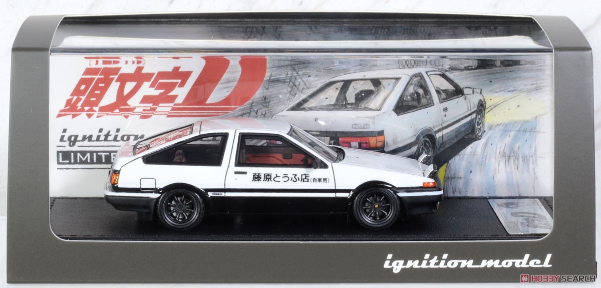 Initial D Toyota Sprinter Trueno 3Dr GT Apex (AE86) White / Black (Diecast Car) Package1