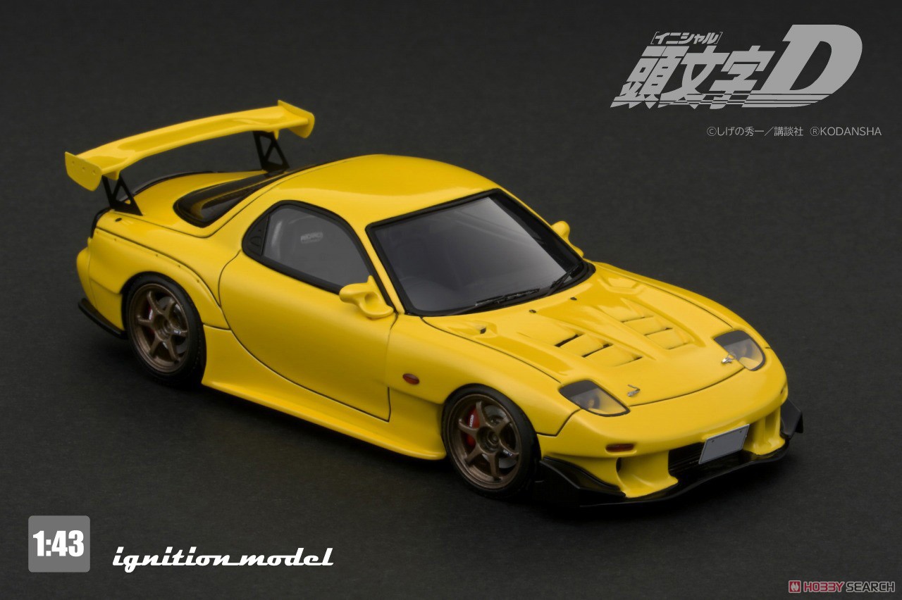 Initial D Mazda RX-7 (FD3S) Yellow (Diecast Car) Item picture1