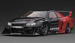 LB-ER34 Super Silhouette Skyline Black / Red (Diecast Car)