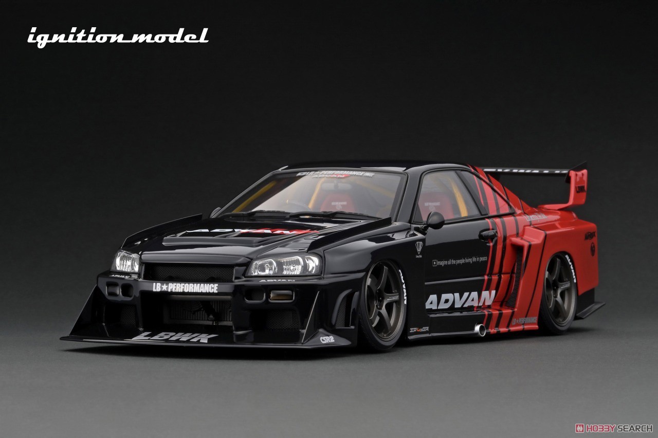 LB-ER34 Super Silhouette SKYLINE Black/Red (ミニカー) 商品画像1