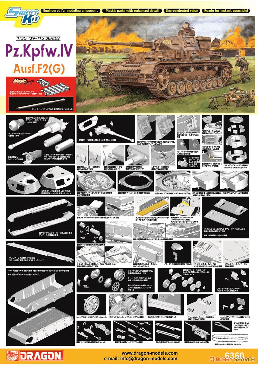 WW.II ドイツ軍 IV号戦車F2(G)型 マジックトラック付属 (プラモデル) その他の画像2