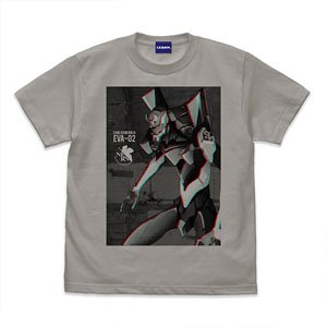 Evangelion Evangelion Unit 02 Effect Visual T-Shirt Light Gray S (Anime Toy)