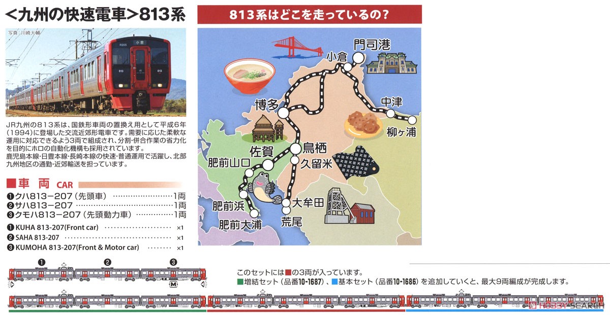 N Scale Starter Set [Kyushu Rapid Train] Series 813 (3-Car Set + Master1[M1]) (Model Train) About item1