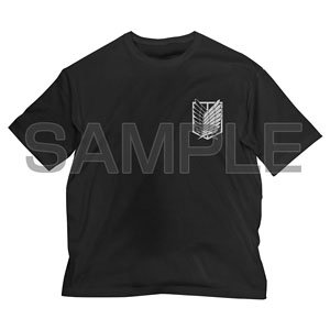 進撃の巨人 調査兵団 ビッグシルエットTシャツ BLACK XL (キャラクターグッズ)