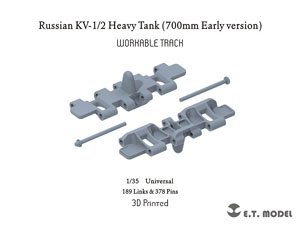 Russian KV-1/2 Heavy Tank (700mm Early Version) Workable Track (3D Printed) (Plastic model)