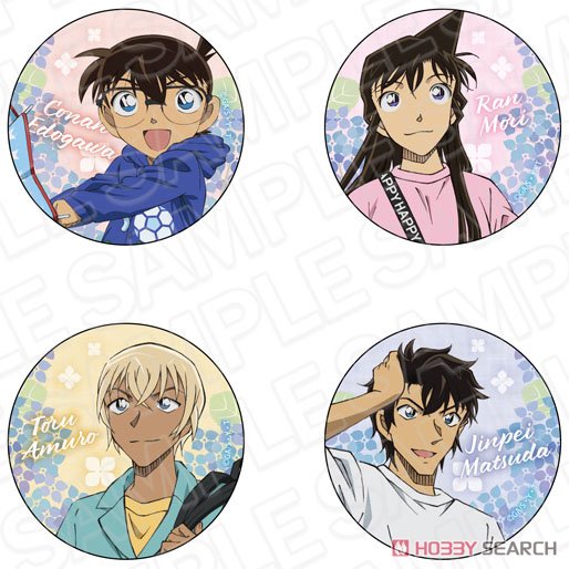 名探偵コナン カンバッジ(ブラインド) 雨上がり ver. (4個セット) (キャラクターグッズ) 商品画像1